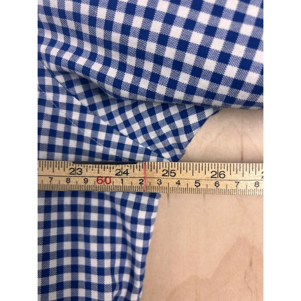 Polo Ralph Lauren Mens XL Classic Fit Gingham Check Button Down Shirt Blue White